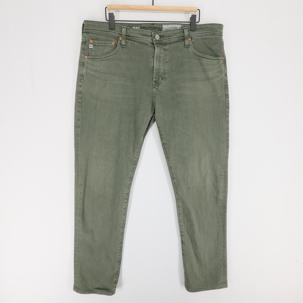 AG Adriano Goldschmied Tellis Jeans Mens 38 Green Modern Slim Stretch Denim